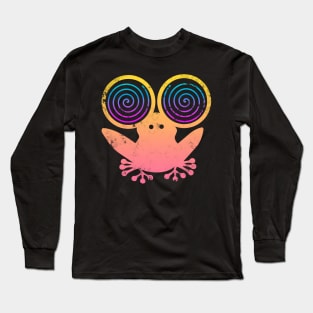 Hypnotic Abstract Frog - Cream Long Sleeve T-Shirt